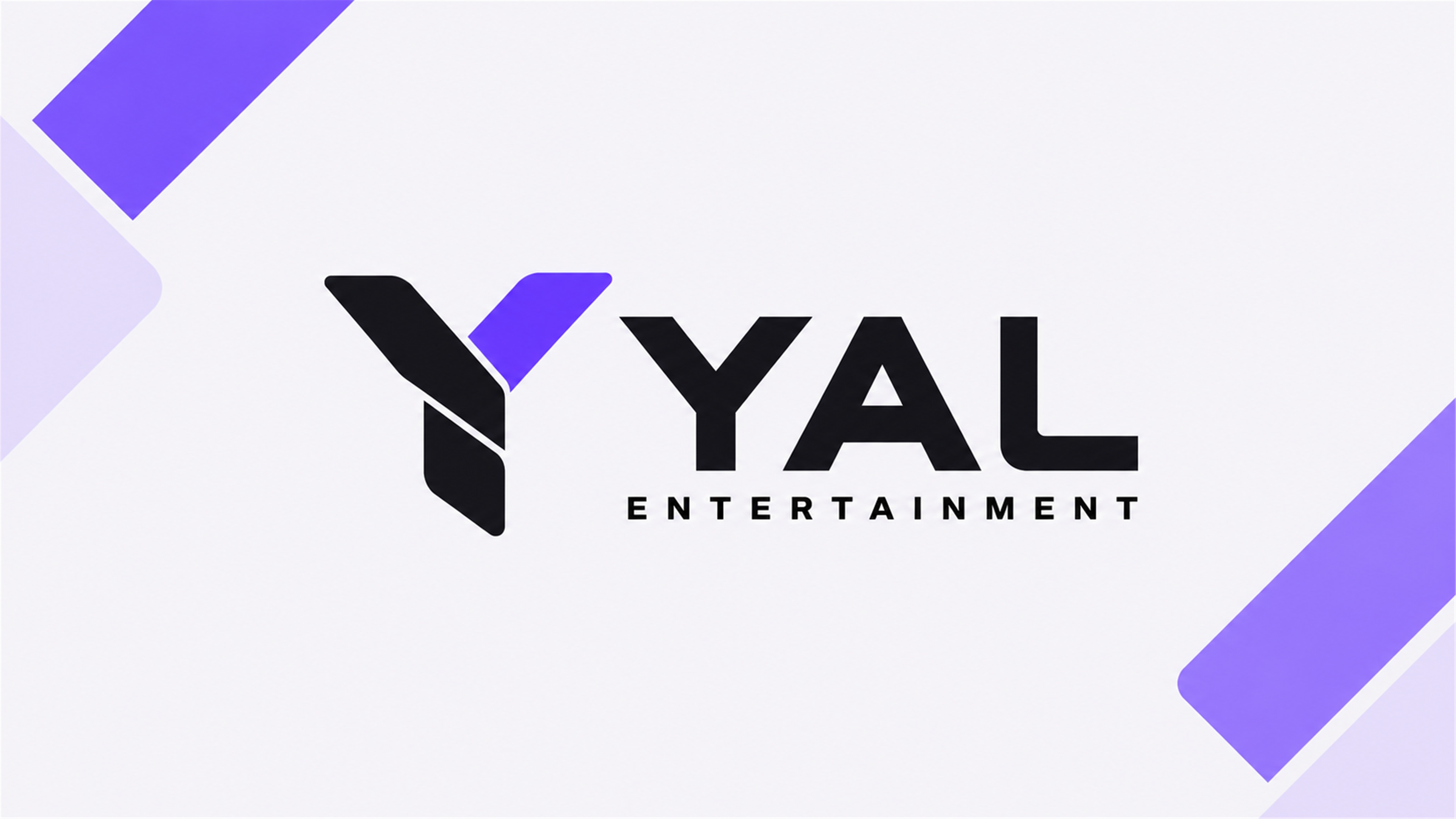 YAL Entertainment 보라색 심볼과 브랜드 로고